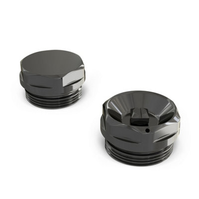 UK Radiators Black Nickel Radiator Bleed Valve & Blanking Plug Talus
