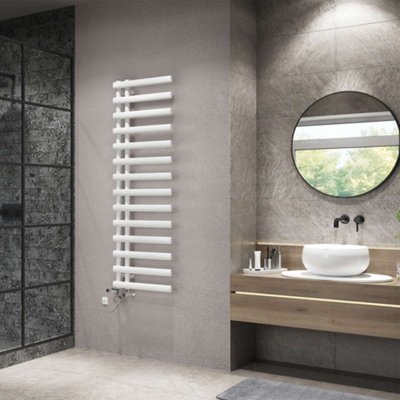 UK Radiators Elyan Elliptical Thermostatic Dual Fuel Heated Bathroom ...