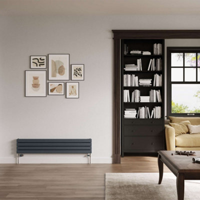 UK Radiators Typhoon Axis Anthracite Flat Tube Horizontal Steel ...