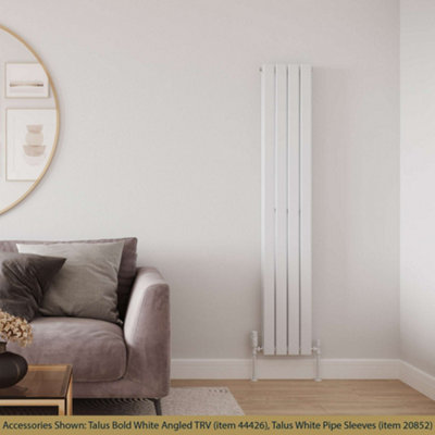 UK Radiators Typhoon White Flat Tube Vertical Steel Designer Radiator ...