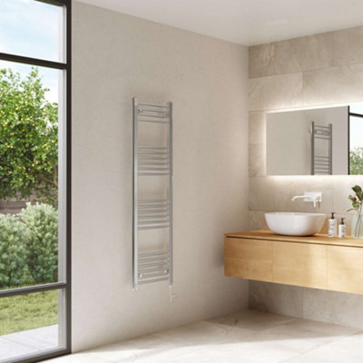 UK Radiators Zennor Chrome Standard Heated Towel Rail Straight Ladder ...