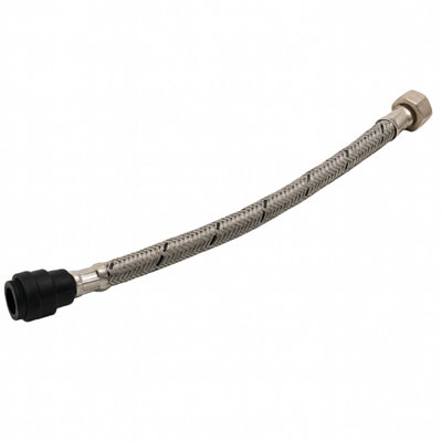 UK WRAS 15mm x 15mm x 30cm x 12mm Bore Push Fit Flexible Tap Connector ...