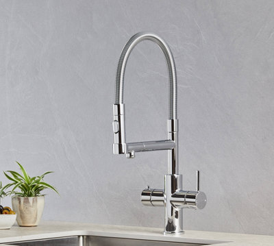 UKB 3-in-1 INSTANT BOILING WATER FELXI HOSE TAP CHROME