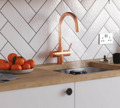 UKB 3-in-1 INSTANT BOILING WATER TAP, COPPER ROUND SPOUT