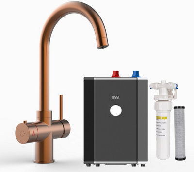 UKB 3-in-1 INSTANT BOILING WATER TAP, COPPER ROUND SPOUT