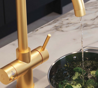 UKB 3-in-1 INSTANT BOILING WATER TAP, GOLD DSHAPE SPOUT