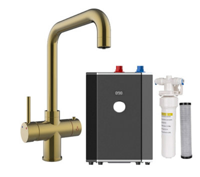 UKB 3-in-1 INSTANT BOILING WATER TAP, GOLD DSHAPE SPOUT
