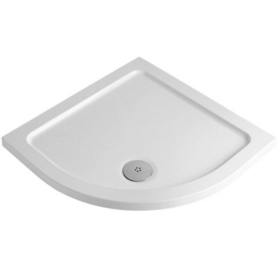 UKBathrooms Essentials 1000x1000mm quadrant stone resin Shower Tray with Waste