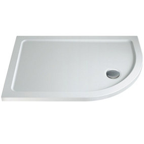 UKBathrooms Essentials 1000x760mm offset quadrant stone resin left hand Shower Tray with Waste