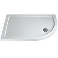 UKBathrooms Essentials 1000x900mm offset quadrant stone resin left hand Shower Tray with Waste