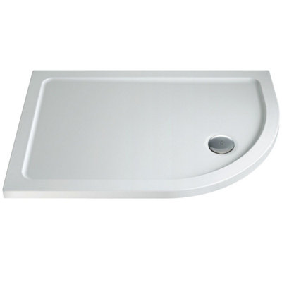 UKBathrooms Essentials 1400x800mm offset quadrant stone resin left hand Shower Tray with Waste