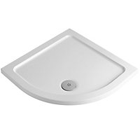 UKBathrooms Essentials 800x800mm quadrant stone resin Shower Tray with Waste