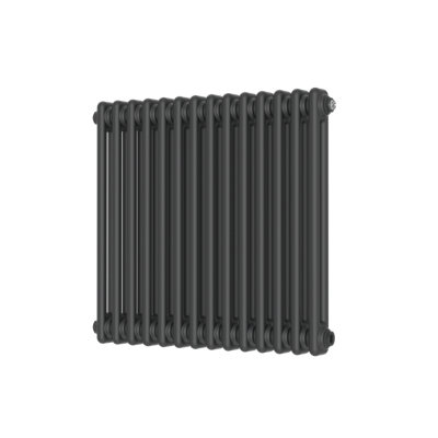 UKBathrooms Essentials Avalon Column Designer Radiator 2 col 600 x 650mm 14 Sections Anthracite