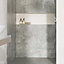 UKBathrooms Essentials Tuscany Bathroom PVC Wall Panel Grey Concrete corner kit 1000x1000mm corner shower