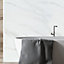 UKBathrooms Essentials Tuscany Bathroom PVC Wall Panel White Marble corner kit suitable up 1000x1000mm corner shower
