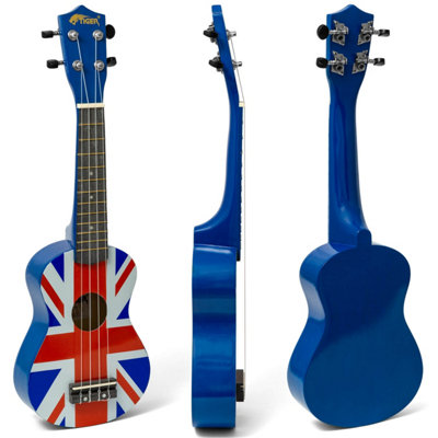 UKE10-UK Union Jack Soprano Ukulele with Bag, Felt Pick & Spare Strings