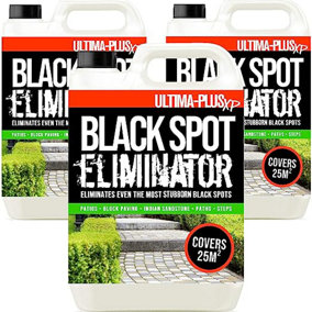 Ultima-Plus XP Black Spot Remover Eliminator for Patio, Stone, Block Paving, Indian Sandstone, and More 15L