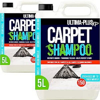 Ultima-Plus XP Carpet Cleaning Shampoo - High Concentrate Cleaning Solution for all Carpets 10L Ocean Breeze