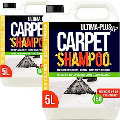 Ultima-Plus XP Carpet Cleaning Shampoo - High Concentrate Cleaning Solution for All Carpets Citrus 10L