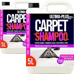 Ultima-Plus XP Carpet Cleaning Shampoo - High Concentrate Cleaning Solution for All Carpets Floral 10L