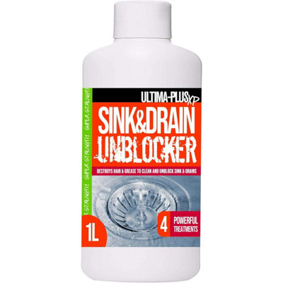 UltimaPlus XP Drain and Sink Unblocker Fluid Breaks Down Blockages