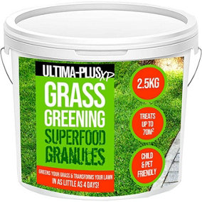 ULTIMA-PLUS XP Grass Greening Superfood Granules - Lawn Fertiliser to Green and Strengthen Grass 2.5Kg