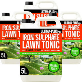 Ultima-Plus XP Iron Sulphate Lawn Tonic Liquid Fertiliser with Seaweed Extract - Provides Greener Grass and Hardens Turf 20L