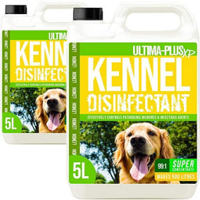 ULTIMA-PLUS XP Kennel Kleen - Disinfectant, Cleaner, Sanitiser & Deodoriser - Concentrated Formula Kennel Cleaner 10L Lemon