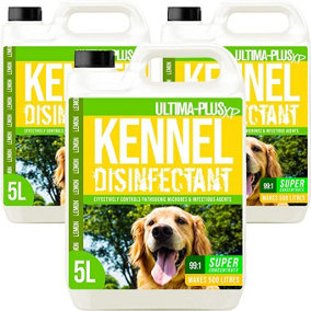 ULTIMA-PLUS XP Kennel Kleen - Disinfectant, Cleaner, Sanitiser & Deodoriser - Concentrated Formula Kennel Cleaner 15L Lemon