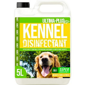 ULTIMA-PLUS XP Kennel Kleen - Disinfectant, Cleaner, Sanitiser & Deodoriser - Concentrated Formula Kennel Cleaner 5L Lemon