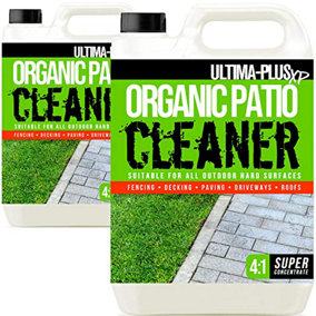 Ultima-Plus XP Organic Path and Patio Cleaner Concentrate Fluid Completely Safe for Pets and Children, Decking and Fencing 10L