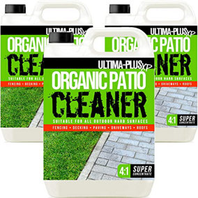 Ultima-Plus XP Organic Path and Patio Cleaner Concentrate Fluid Completely Safe for Pets and Children, Decking and Fencing 15L