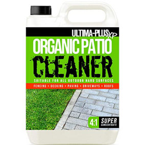 Ultima-Plus XP Organic Path and Patio Cleaner Concentrate Fluid Completely Safe for Pets and Children, Decking and Fencing 5L