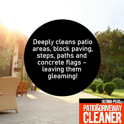 Ultima-Plus XP Patio & Driveway Cleaner Deeply Cleans to Remove Stains Grime and Dirt for Patios Driveways Block Paving 10L