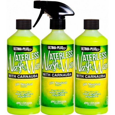 Ultima-Plus XP pH Neutral 500ml x3 Apple Xplosion Car Cleaner Waterless Wash & Wax with Carnauba