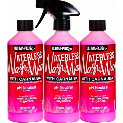 Ultima-Plus XP pH Neutral 500ml x3 Litres Cherry Splash Car Cleaner Waterless Wash & Wax with Carnauba