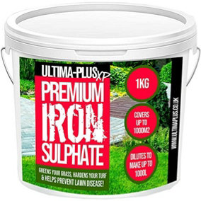 ULTIMA-PLUS XP Premium Iron Sulphate - Greens Grass and Hardens Turf Makes up to 1000L & Covers up to 1000m2(1kg)