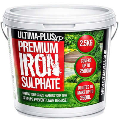 ULTIMA-PLUS XP Premium Iron Sulphate - Greens Grass and Hardens Turf Makes up to 1000L & Covers up to 1000m2(2.5kg)