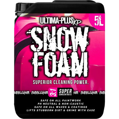 Ultima-Plus XP Snow Foam Car Shampoo pH Neutral Wash - Super Thick Foam Pre-Wash - Bubblegum Fragrance 5L