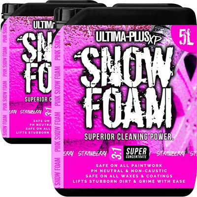 Ultima-Plus XP Snow Foam Car Shampoo pH Neutral Wash - Super Thick Foam Pre-Wash - Strawberry Fragrance 10L