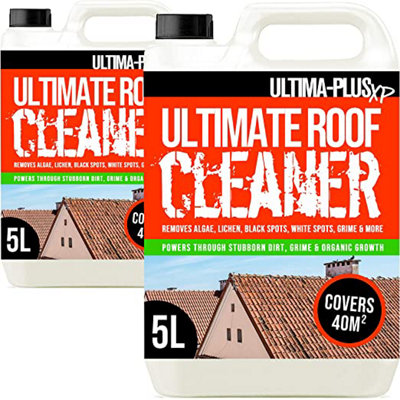 Ultima-Plus XP Ultimate Roof Cleaner - Removes Dirt, Grime, Lichen, Black Spots, White Spots, Moss, Mould and Algae (10 Litres)