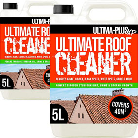 Ultima-Plus XP Ultimate Roof Cleaner - Removes Dirt, Grime, Lichen, Black Spots, White Spots, Moss, Mould and Algae (10 Litres)
