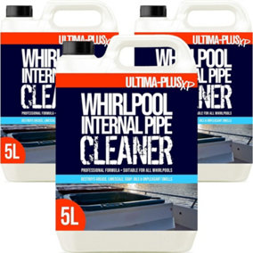 ULTIMA-PLUS XP Whirlpool Internal Pipe Cleaner Deeply Cleans & Removes Limescale Dirt & Odours 15L