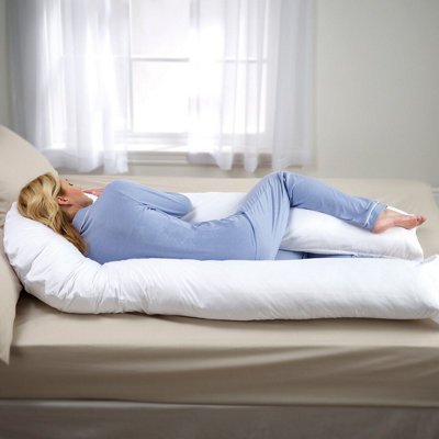 Ultimate Full Body Support Pillow U Shaped Side Sleeper or Pregnancy Cushion with Hollowfibre Filling