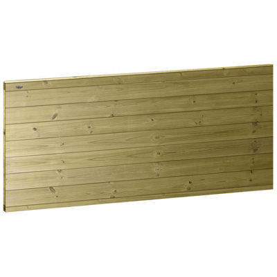Ultimate Horizontal Tongue & Groove Fence Panel (Pack of 3) Width: 6ft (183cm) x Height: 3ft Interlocking Planks Fully Framed - 4