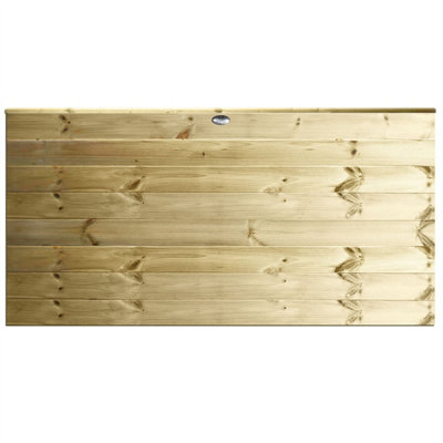 Ultimate Horizontal Tongue & Groove Fence Panel (Pack of 3) Width: 6ft (183cm) x Height: 3ft Interlocking Planks Fully Framed