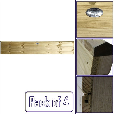 Ultimate Horizontal Tongue & Groove Fence Panel (Pack of 4) Width: 6ft (183cm) x Height: 1ft Interlocking Planks Fully Framed