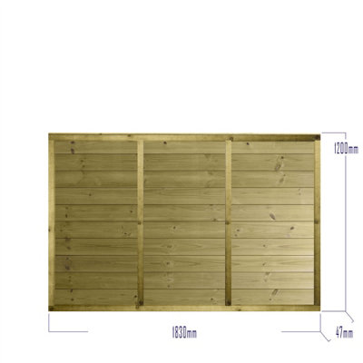 Ultimate Horizontal Tongue & Groove Fence Panel (Pack of 4) Width: 6ft (183cm) x Height: 4ft Interlocking Planks Fully Framed - 5