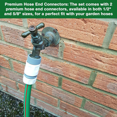 Ultimate Hose Fitting Set- 2in1 Tap Connector  and Threaded Faucet Adapter 3/4" or 1/2" BSP with Premium Hose End Connectors - 5