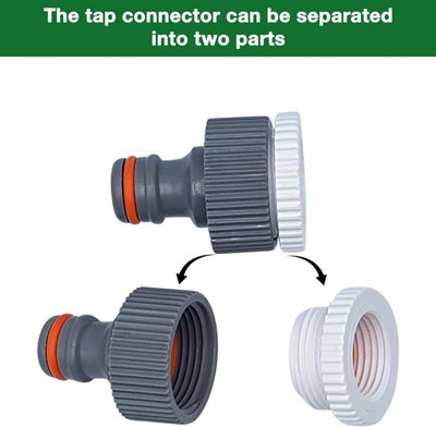 Ultimate Hose Fitting Set- 2in1 Tap Connector  and Threaded Faucet Adapter 3/4" or 1/2" BSP with Premium Hose End Connectors - 7